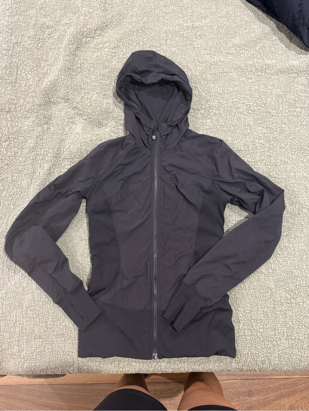 lululemon athletica Black Hooded Bomber Jacket
